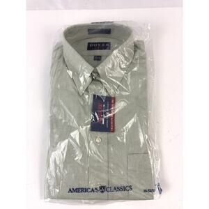 Vtg 1990s Arrow Dover America's Classics Green Oxford Dress Shirt 16 32/33 NWT